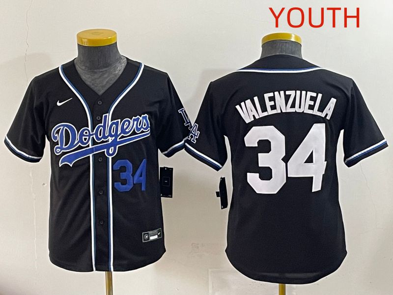 Youth 2025 Los Angeles Dodgers #34 Valenzuela Black Three generations Fashion Nike MLB Jersey style 5